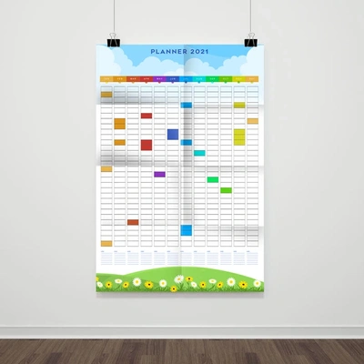 Folded Wall Planner A1to A4