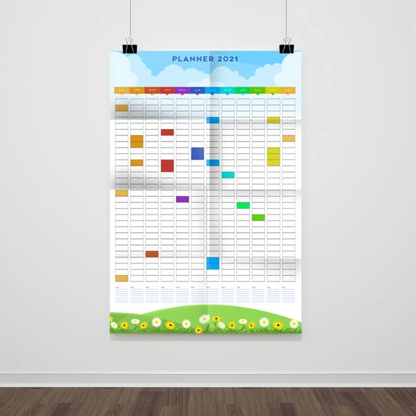 Folded Wall Planner A1to A4