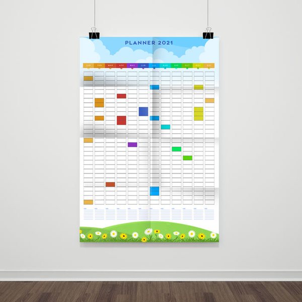 Folded Wall Planner A1to A4